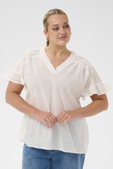 Kaffe Curve Valeria Top Chalk - Toppe - 