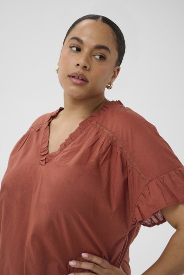 Kaffe Curve Valeria Top Henna Brown - Trøjer & toppe - 