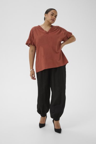 Kaffe Curve Valeria Top Henna Brown - Trøjer & toppe - 