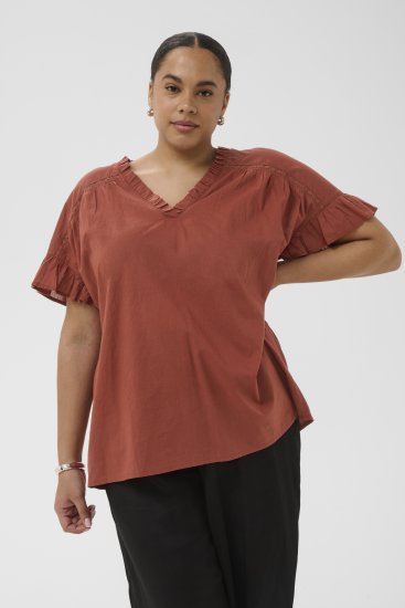 Kaffe Curve Valeria Top Henna Brown - Trøjer & toppe - 