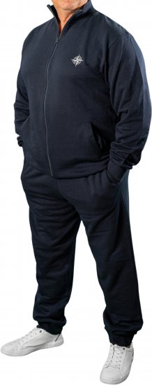 20 Nodi Mistral Tracksuit in Combed Fleece Cotton Navy - Tracksuits - Tracksuits i store størrelser til mænd