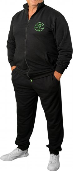 20 Nodi Ostro Stretch Fleece Cotton Tracksuit Black - Tracksuits - Tracksuits i store størrelser til mænd