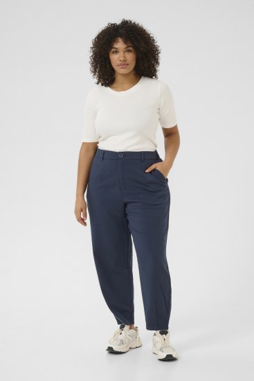 Kaffe Curve Merla Bukser Mørk Marineblå - Jeans & Bukser i Store Størrelser – Plus Size - 