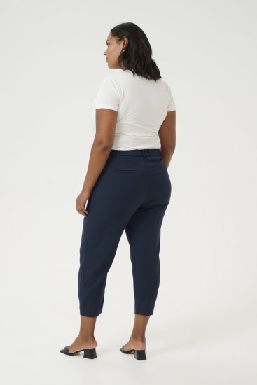 Kaffe Curve Merla Bukser Mørk Marineblå - Jeans & Bukser i Store Størrelser – Plus Size - 