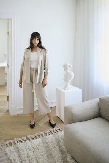 Kaffe Curve Pheolo Cropped Pants Feather Grey - Stofbukser - 