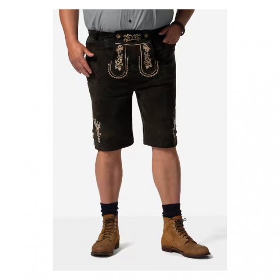 Men Plus Leather Trousers Dark Brown - Festtøj - Festtøj – Fejr stilfuldt og behageligt