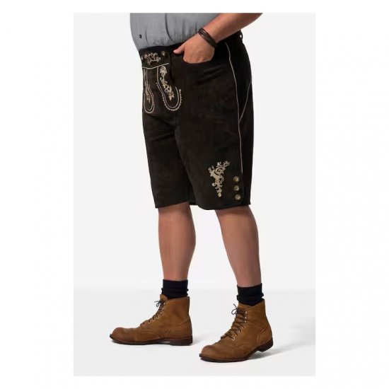 Men Plus Leather Trousers Dark Brown - Festtøj - Festtøj – Fejr stilfuldt og behageligt