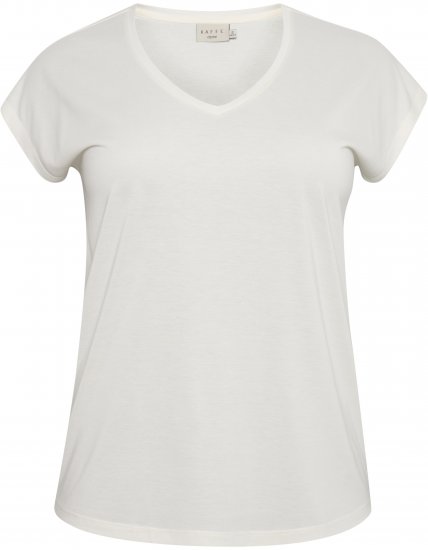 Kaffe Curve Lina V-Neck T-Shirt White - T-shirts - 