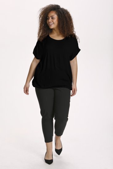 Kaffe Curve Ami Stanley Kortærmet Bluse Sort - T-shirts - 