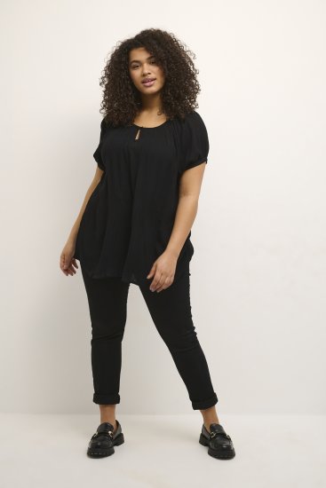 Kaffe Curve Ami Kortærmet Bluse Sort - T-shirts - 