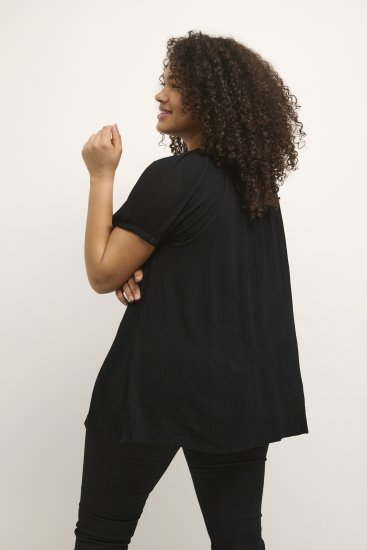 Kaffe Curve Ami Kortærmet Bluse Sort - T-shirts - 