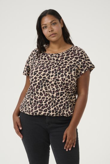 Kaffe Curve Sonna Stanley Top Leopardmønster - T-shirts - 