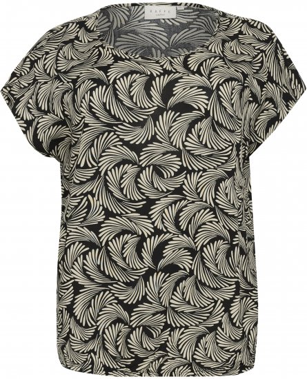 Kaffe Curve Sonna Stanley Top Sort / Antikhvidt Mønster - T-shirts - 