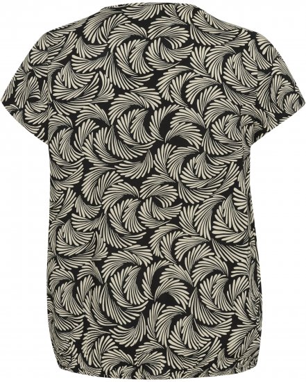 Kaffe Curve Sonna Stanley Top Sort / Antikhvidt Mønster - T-shirts - 