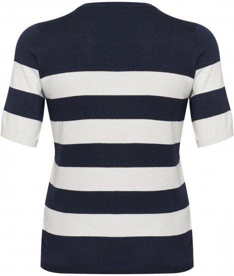 Kaffe Curve Lizzy Stribet Trøje Marineblå / Chalk - T-shirts - 