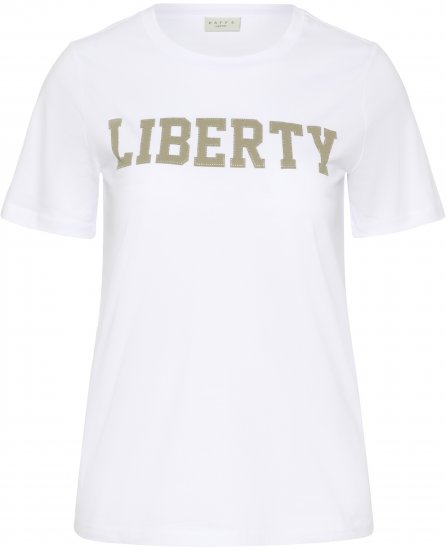Kaffe Curve June T-shirt Hvid - Trykte T-shirts til kvinder - 