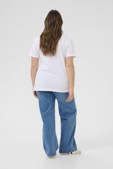 Kaffe Curve June T-shirt Hvid - Trykte T-shirts til kvinder - 