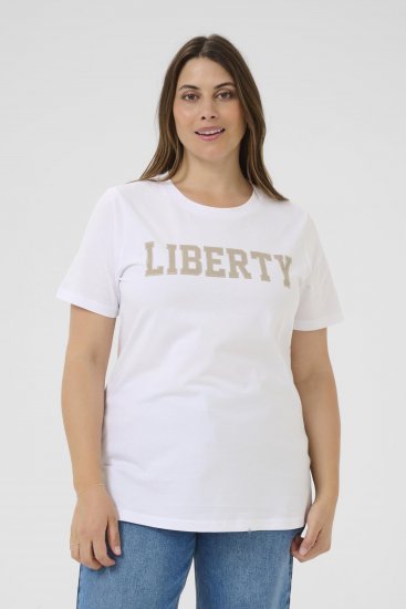 Kaffe Curve June T-shirt Hvid - Trykte T-shirts til kvinder - 