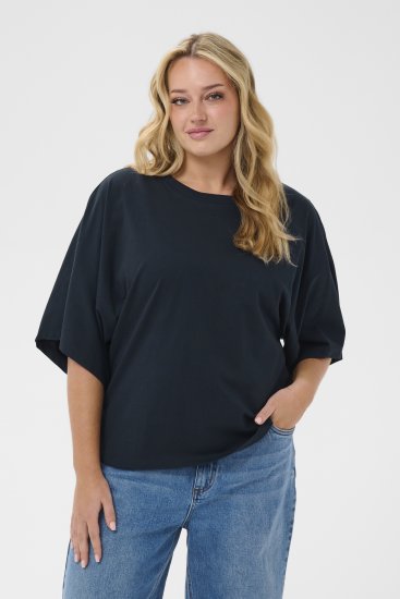 Kaffe Curve Stormi T-Shirt Navy - T-shirts - 