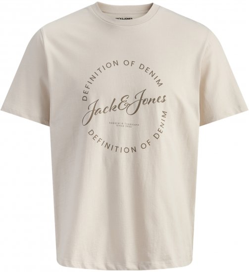 Jack & Jones Grayson T-shirt Beige - T-shirts - T-shirts i store størrelser - 2XL-14XL