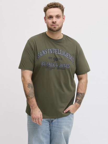 Jack & Jones Edenver T-shirt Khaki - T-shirts - T-shirts i store størrelser - 2XL-14XL