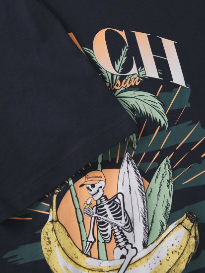 Jack & Jones King Crew Neck T-Shirt Navy - T-shirts med print i store størrelser - T-shirts med print i store størrelser