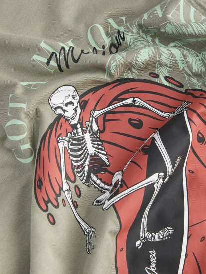 Jack & Jones King Crew Neck T-Shirt Grey - T-shirts med print i store størrelser - T-shirts med print i store størrelser