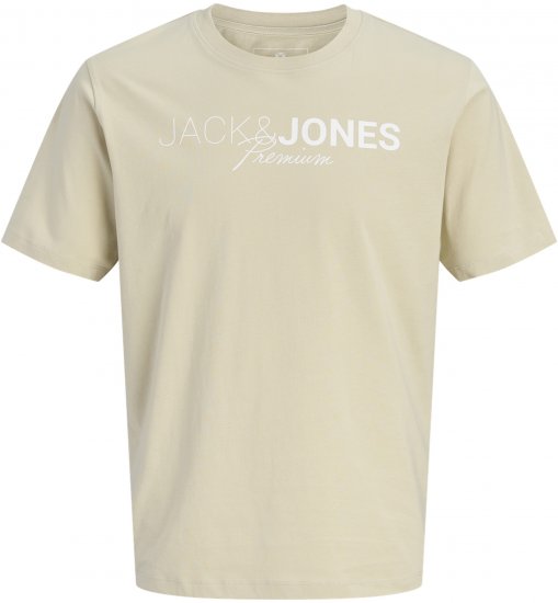 Jack & Jones Blaneo Short Sleeve T-shirt Beige - T-shirts - T-shirts i store størrelser - 2XL-14XL