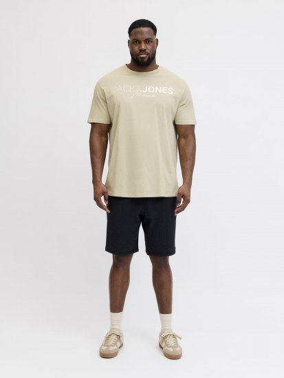 Jack & Jones Blaneo Short Sleeve T-shirt Beige - T-shirts - T-shirts i store størrelser - 2XL-14XL