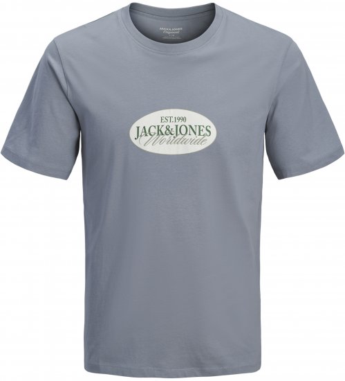 Jack & Jones Catskills Worldwide T-shirt Blå - T-shirts - T-shirts i store størrelser - 2XL-14XL