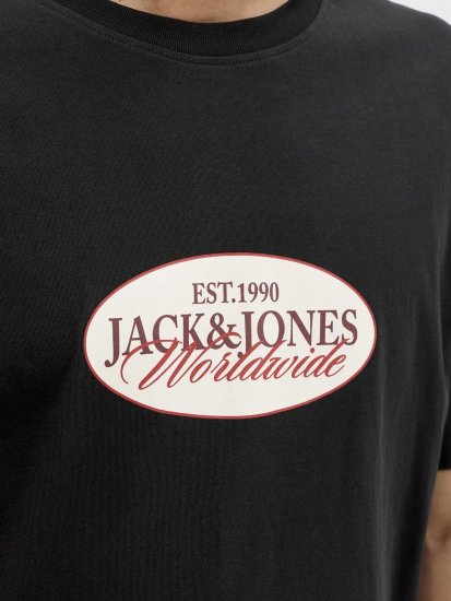 Jack & Jones Catskills Worldwide T-shirt Sort - T-shirts - T-shirts i store størrelser - 2XL-14XL