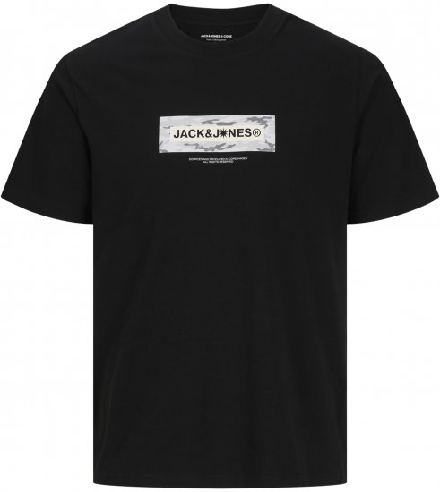 Jack & Jones Breeze Branded T-Shirt Black - T-shirts - T-shirts i store størrelser - 2XL-14XL