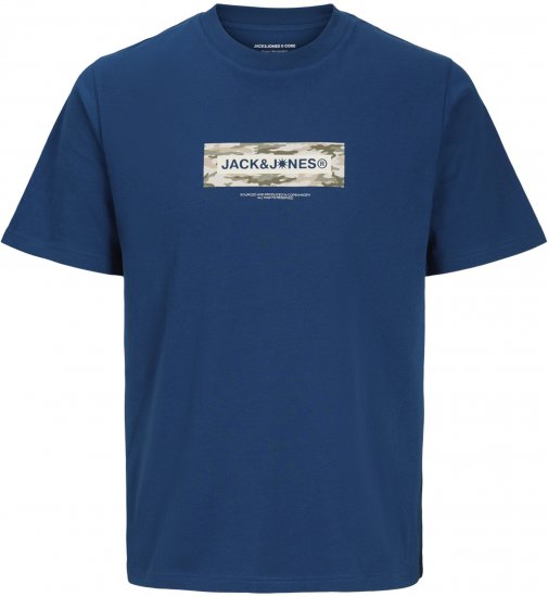 Jack & Jones Breeze Branded T-Shirt Blue - T-shirts - T-shirts i store størrelser - 2XL-14XL
