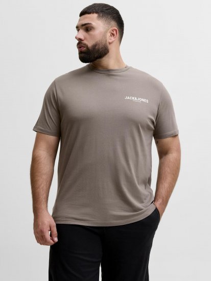 Jack & Jones Oscar T-Shirt Grey - T-shirts med print i store størrelser - T-shirts med print i store størrelser
