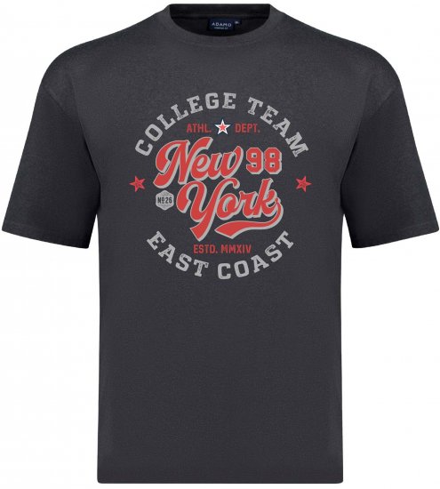 Adamo Motivshirt Comfort Fit College Anthracite - T-shirts med print i store størrelser - T-shirts med print i store størrelser