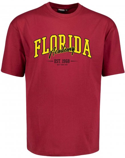 Adamo Florida Comfort Fit T-Shirt Red - T-shirts med print i store størrelser - T-shirts med print i store størrelser