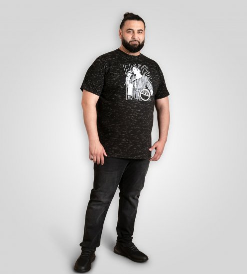 D555 Official Elvis Presley Printed T-Shirt Black - T-shirts med print i store størrelser - T-shirts med print i store størrelser