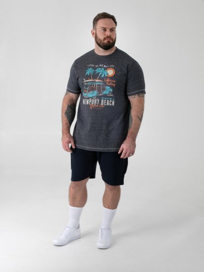 D555 Moyles Newport Beach Woody Car Printed T-Shirt Navy Twist - T-shirts med print i store størrelser - T-shirts med print i store størrelser