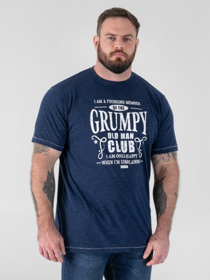 D555 Cooper Grumpy Old Man Printed T-Shirt Navy - T-shirts med print i store størrelser - T-shirts med print i store størrelser