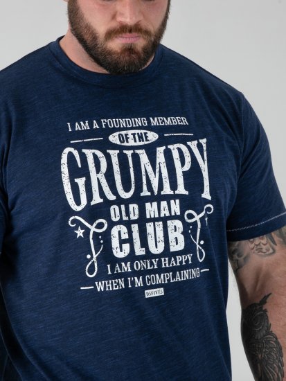 D555 Cooper Grumpy Old Man Printed T-Shirt Navy - T-shirts med print i store størrelser - T-shirts med print i store størrelser