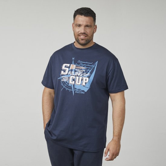 North Latitude 61119 T-Shirt med Print Marineblå - T-shirts - T-shirts i store størrelser - 2XL-14XL