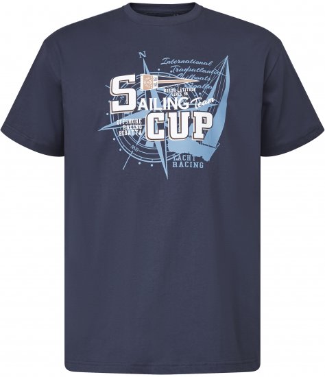 North Latitude 61119 T-Shirt med Print Marineblå - T-shirts - T-shirts i store størrelser - 2XL-14XL