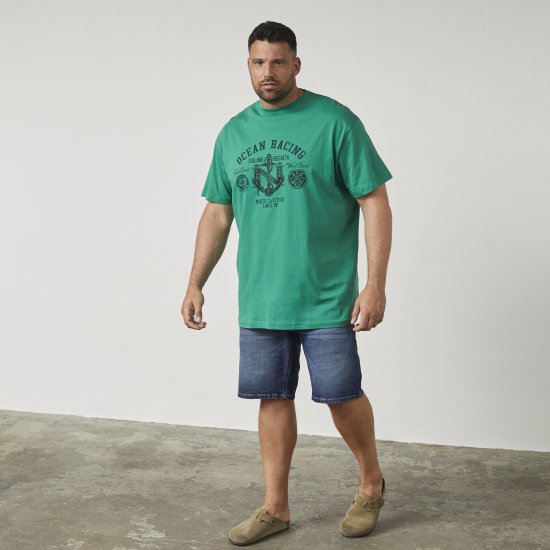 North Latitude 61121 T-Shirt med Print Grøn - T-shirts - T-shirts i store størrelser - 2XL-14XL