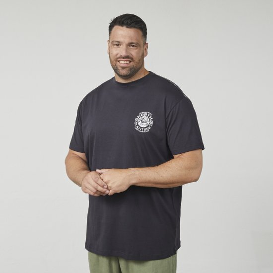 North Latitude 61122 T-Shirt med Print Sort - T-shirts - T-shirts i store størrelser - 2XL-14XL