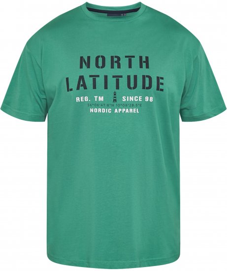 North Latitude 61135 T-Shirt med Print Grøn - T-shirts - T-shirts i store størrelser - 2XL-14XL