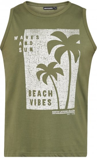 North Latitude 61321 Tanktop Olivengrøn - T-shirts - T-shirts i store størrelser - 2XL-14XL