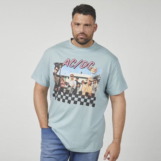 North Latitude 61352 AC/DC T-Shirt Blå - T-shirts - T-shirts i store størrelser - 2XL-14XL