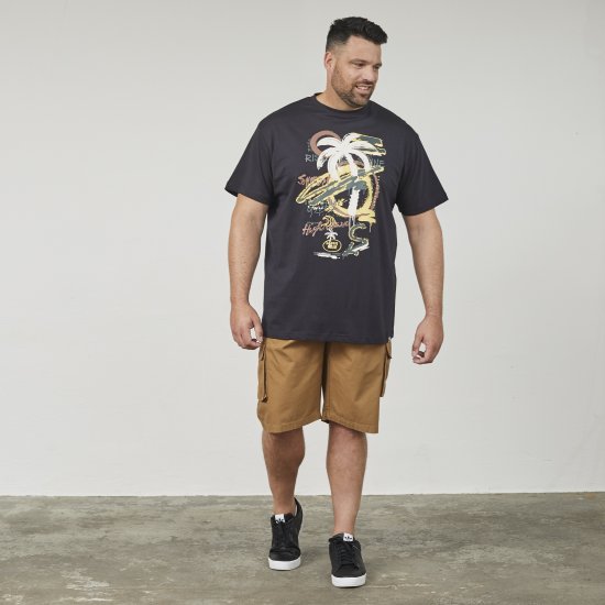 North Latitude 61360 T-Shirt med Print Sort - T-shirts - T-shirts i store størrelser - 2XL-14XL