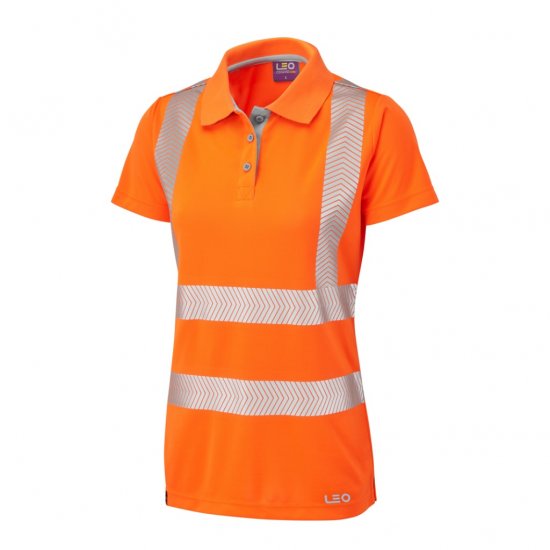 Leo Pippacott EcoViz Performance+ Women's Polo Shirt Orange - Arbejdstøj - Arbejdstøj til damer i plus size