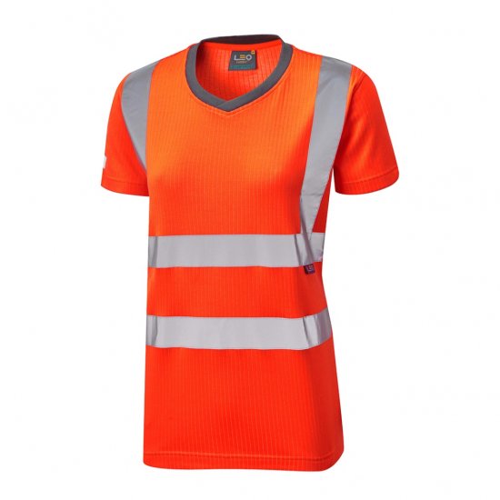Leo Belstone EcoViz Comfort Women's T-Shirt Orange - Arbejdstøj - Arbejdstøj til damer i plus size